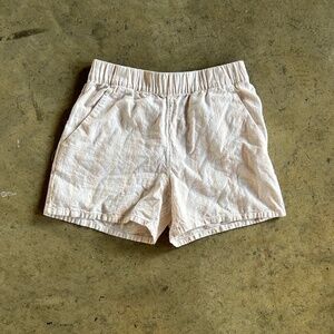 Cotton linen blend shorts